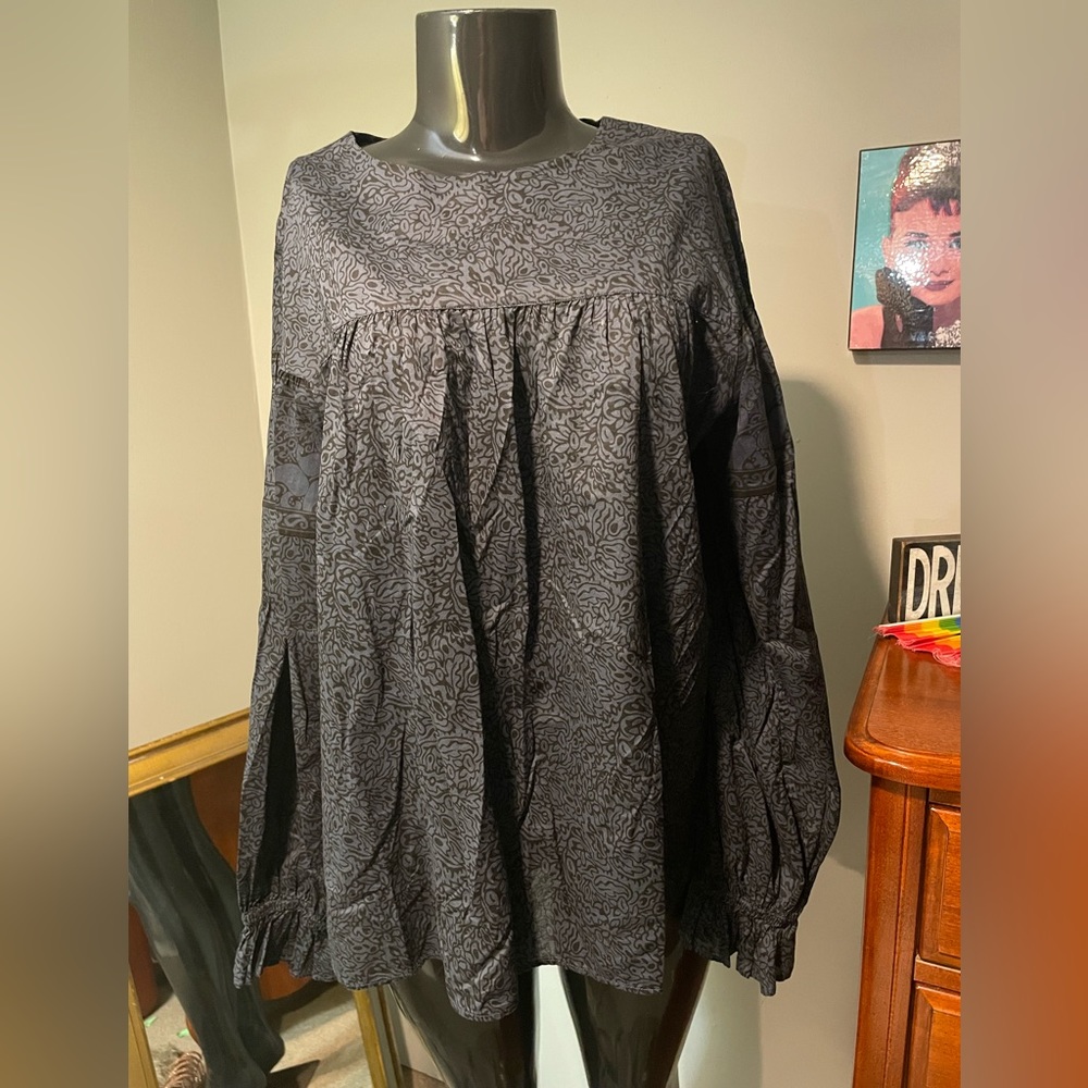 Women’s Anna Sui Boho Long Sleeve Blouse ( Medium )